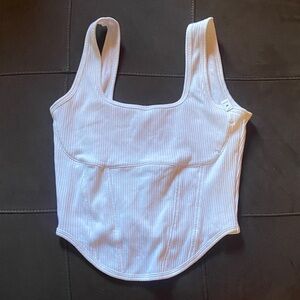 Victoria's Secret White Ribbed Crop Top